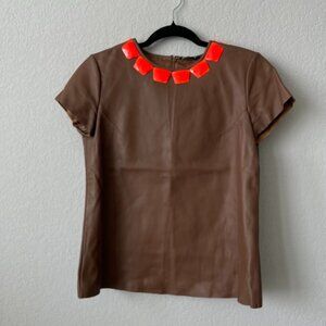Leather top with Beading